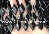 CNG7897 13*20mm - 15*25mm faceted freeform black tourmaline beads