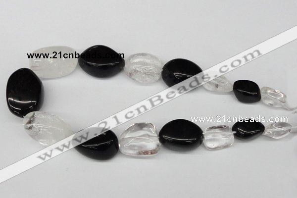 CNG79 15.5 inches 10*20mm - 20*30mm nuggets crystal & agate beads