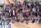 CNG7930 15.5 inches 8*22mm - 12*30mm faceted nuggets amethyst beads