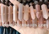 CNG7936 15.5 inches 10*22mm - 12*45mm faceted nuggets moonstone beads