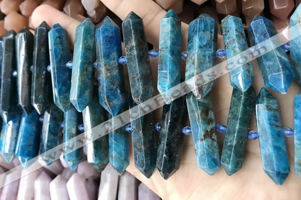 CNG7937 15.5 inches 10*22mm - 12*45mm faceted nuggets apatite beads