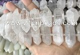 CNG7940 15*30mm - 17*30mm faceted nuggets white crystal beads