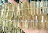 CNG7941 10*22mm - 12*45mm faceted nuggets lemon quartz beads