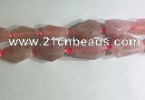 CNG7951 15.5 inches 15*25mm - 20*40mm nuggets rose quartz beads