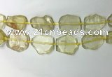 CNG7973 25*30mm - 35*45mm freeform lemon quartz slab beads