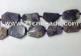 CNG7982 25*30mm - 35*45mm freeform charoite slab beads