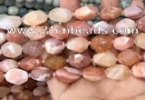 CNG7994 12*16mm - 13*18mm faceted nuggets pink Botswana agate beads