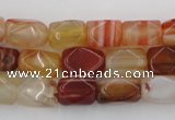 CNG800 15.5 inches 8*12mm faceted nuggets agate gemstone beads