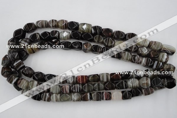 CNG801 15.5 inches 8*12mm faceted nuggets agate gemstone beads