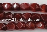 CNG802 15.5 inches 9*12mm faceted nuggets red agate gemstone beads