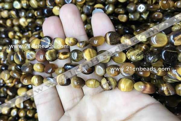 CNG8020 15.5 inches 6*8mm nuggets yellow tiger eye beads