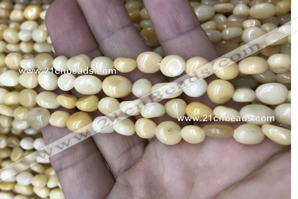 CNG8021 15.5 inches 6*8mm nuggets yellow jade beads wholesale