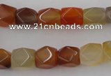 CNG803 15.5 inches 9*12mm faceted nuggets agate gemstone beads