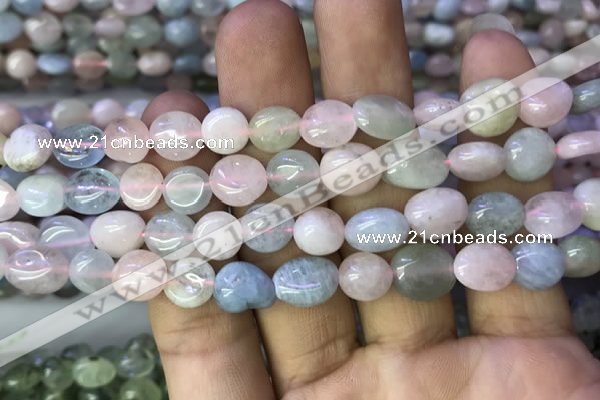 CNG8037 15.5 inches 8*10mm nuggets morganite beads wholesale