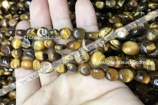 CNG8048 15.5 inches 8*10mm nuggets yellow tiger eye beads