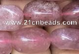 CNG8062 15.5 inches 8*10mm - 10*14mmm nuggets strawberry quartz beads