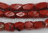 CNG809 15.5 inches 9*13mm faceted nuggets red jasper beads