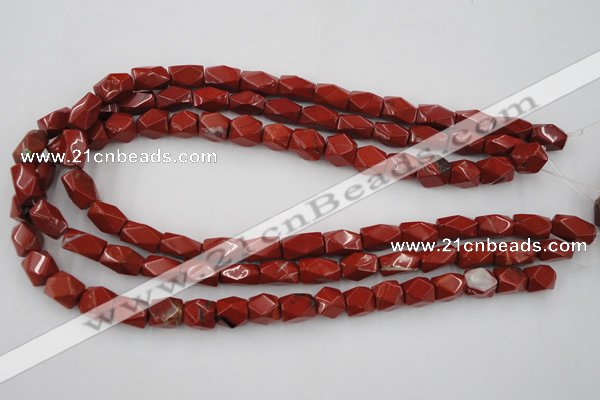 CNG809 15.5 inches 9*13mm faceted nuggets red jasper beads