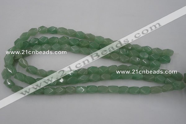 CNG810 15.5 inches 8*12mm faceted nuggets green aventurine beads