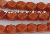 CNG811 15.5 inches 9*12mm faceted nuggets red aventurine beads