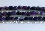 CNG8132 15.5 inches 8*12mm nuggets striped agate beads wholesale