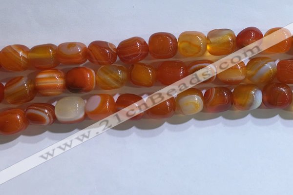 CNG8134 15.5 inches 8*12mm nuggets striped agate beads wholesale