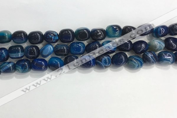 CNG8135 15.5 inches 8*12mm nuggets striped agate beads wholesale