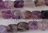 CNG817 15.5 inches 9*12mm faceted nuggets fluorite beads