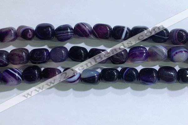 CNG8186 15.5 inches 10*14mm nuggets striped agate beads wholesale