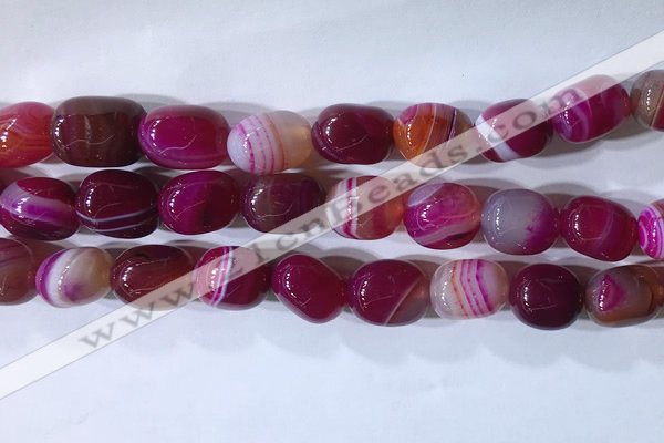 CNG8187 15.5 inches 10*14mm nuggets striped agate beads wholesale