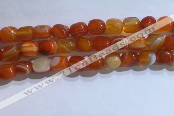 CNG8188 15.5 inches 10*14mm nuggets striped agate beads wholesale