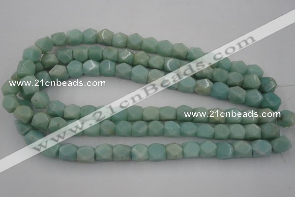 CNG819 15.5 inches 9*12mm faceted nuggets amazonite beads
