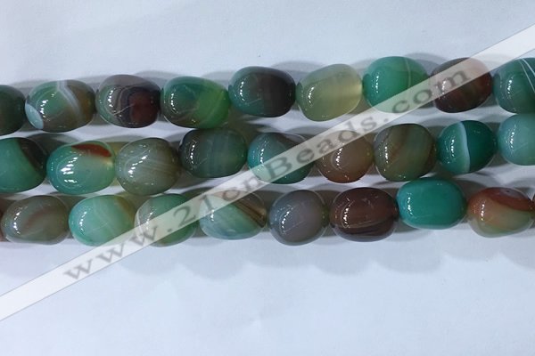 CNG8192 15.5 inches 10*14mm nuggets striped agate beads wholesale