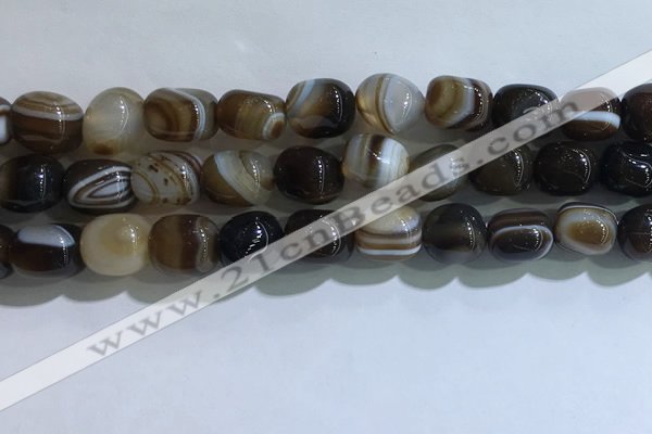 CNG8196 15.5 inches 10*14mm nuggets striped agate beads wholesale