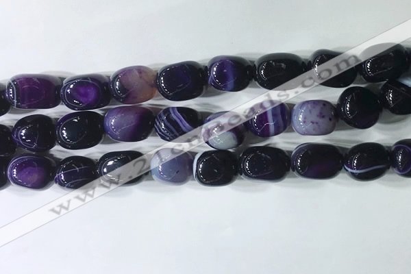 CNG8227 15.5 inches 12*16mm nuggets striped agate beads wholesale