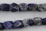 CNG825 15.5 inches 9*12mm faceted nuggets sodalite gemstone beads