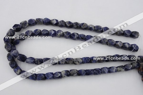 CNG825 15.5 inches 9*12mm faceted nuggets sodalite gemstone beads