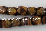 CNG826 15.5 inches 9*12mm faceted nuggets yellow tiger eye beads