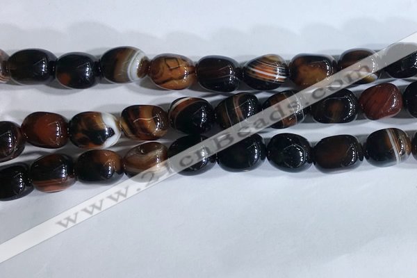 CNG8279 15.5 inches 13*18mm nuggets striped agate beads wholesale