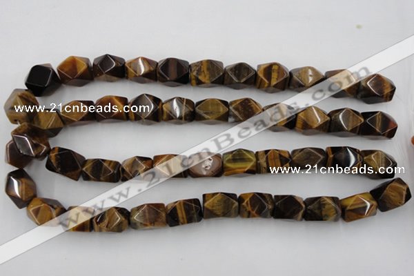 CNG831 15.5 inches 13*18mm faceted nuggets yellow tiger eye beads