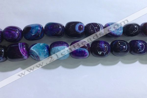 CNG8321 15.5 inches 15*20mm nuggets striped agate beads wholesale