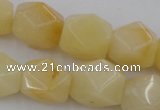 CNG837 15.5 inches 13*18mm faceted nuggets yellow jade beads