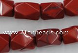 CNG839 15.5 inches 13*18mm faceted nuggets red jasper beads