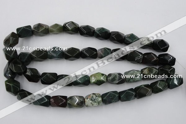 CNG845 15.5 inches 13*18mm faceted nuggets moss agate beads