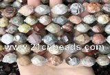 CNG8526 15.5 inches 10*14mm - 12*16mm faceted nuggets fossil coral beads