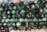 CNG8529 15.5 inches 9*10mm faceted nuggets ruby zoisite beads