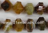 CNG854 15.5 inches 12*15mm faceted nuggets agate gemstone beads