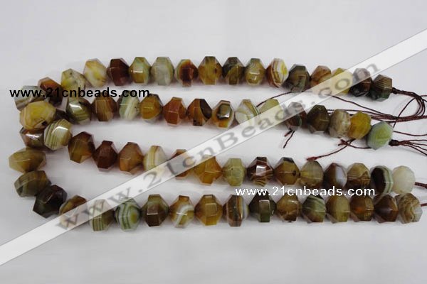 CNG854 15.5 inches 12*15mm faceted nuggets agate gemstone beads