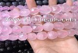 CNG8563 12*16mm - 15*20mm faceted nuggets rose quartz beads