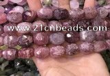 CNG8565 12*16mm - 15*20mm faceted nuggets strawberry quartz beads